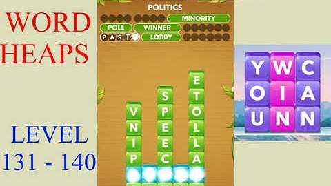 Word Heaps Level 131 - 140 | All Answers | Walkthrough