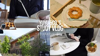 Study vlog / Productive Day 🥨📚/ Studying for 8 hours / vermicular bakery / Living in Japan