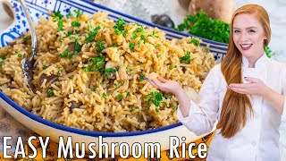 EASY Mushroom Rice Recipe!! Perfect Side-Dish for Seafood, Chicken, Beef & Lamb!!