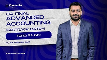 Lec 22 ｜CA Final Audit FastTrack Nov 24｜ SA 240 | CA Rishabh Jain #cafinalaudit #fasttrack