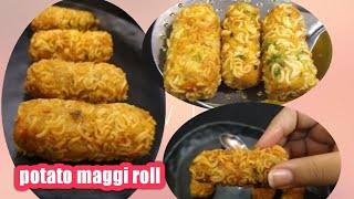 Potato maggi roll/ potato Maggi crispy roll/ maggi noodles cutlet recipe