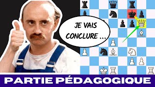 Partie d'échecs pédagogique : Pas si facile de conclure !