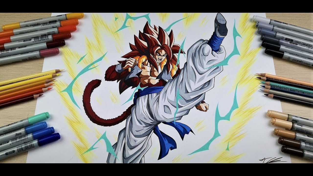 How To Draw Gogeta Blue & SSJ4, Step By Step