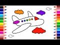 Air Plane Drawing and Coloring for kids | How to Draw plane | Setoys