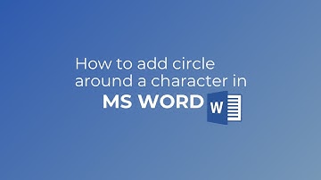 How to add circle around a character in MS Word