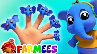 elephant finger family song daddy finger nursery rhymes kids songs farm animals farmees