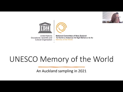 Heritage Talks: UNESCO Memory of the World: an Auckland sampling in 2021 with Jane Wild