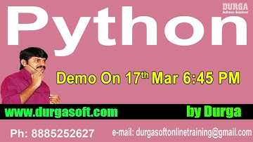PYTHON Online Training in DURGASOFT
