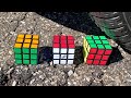 Crushing Crunchy & Soft Things by Car! EXPERIMENT: Car vs Rubik's Cubes