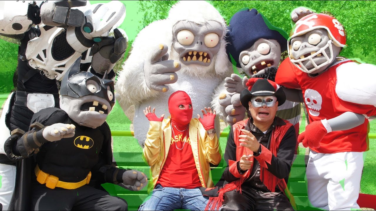 Plantas Vs Zombies atacan a Maskarin / Manito y Maskarin / Dinosaurio y ...