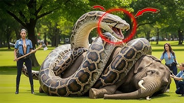 Brave Rescue Team FACES A GIANT Python To Save An Elephant