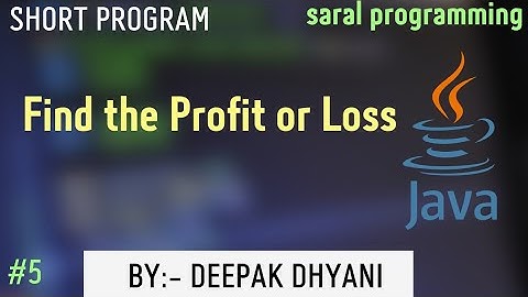 Find profit or loss in java||profit loss program ||#5