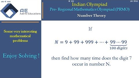 PRMO 2018 | Number Theory | Indian Math Olympiad | AAKRITI EDUCATIONS