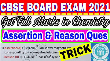 Guaranteed Full Marks in Assertion & Reason Questions 🔥 12th Chemistry Board Exam 2021 | A & R Ques