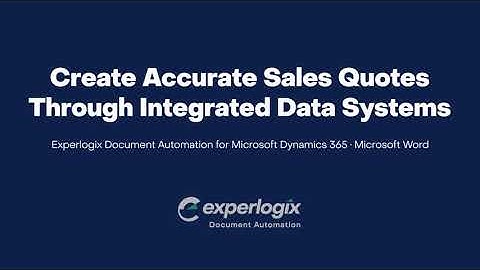 [Demo] Create Accurate Sales Quotes Through Integrated Data Systems