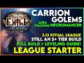 Carrion Golems Aura Stacking Necromancer League Starter - Full Build Guide for 3.13 Ritual League