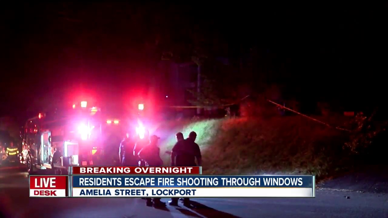 Residents escape fire shooting through windows in Lockport
