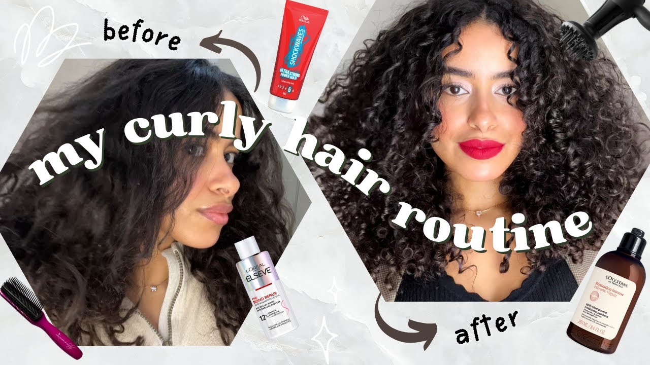 روتيني السهل للعناية بالشعر الكيرلي | Easy curly hair routine ✨💆🏻‍♀️🎀