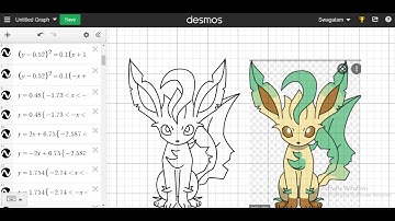 Desmos art of leafeon |pokemon desmos art| Outlining the pokemon