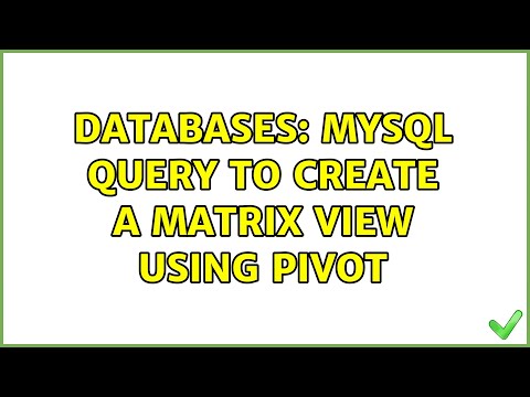 Databases: MySQL query to create a Matrix view using pivot