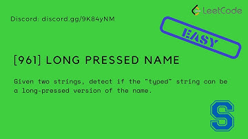 Leetcode [0961] Long Pressed Name