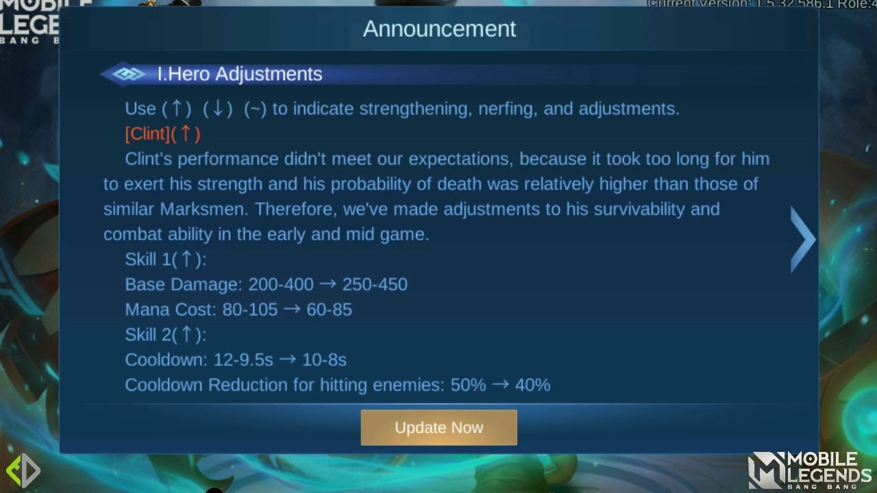 PATCH NOTE 1.5.38 | LING AGAIN😭😭, LUNOX,HARITH,HILDA NERF | CLINT,ESTES BUFF | Mobile Legends