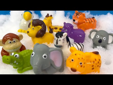 Wild Animals Toys in the Snow For Kids