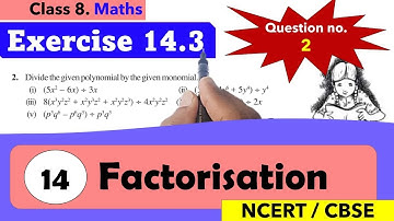 Exercise 14.3 |Question no.2| chapter 14 Factorisation | class 8 | Maths| NCERT