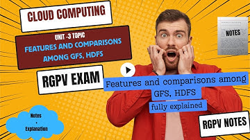 Features and comparisons among GFS, HDFS   unit 3 || rgpv exam ,rgpv notes