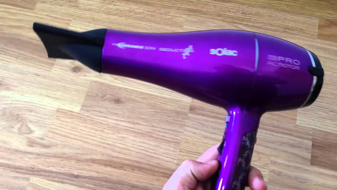 Secador SOLAC 2200 PRO acmotor ceramic ION seduction - YouTube