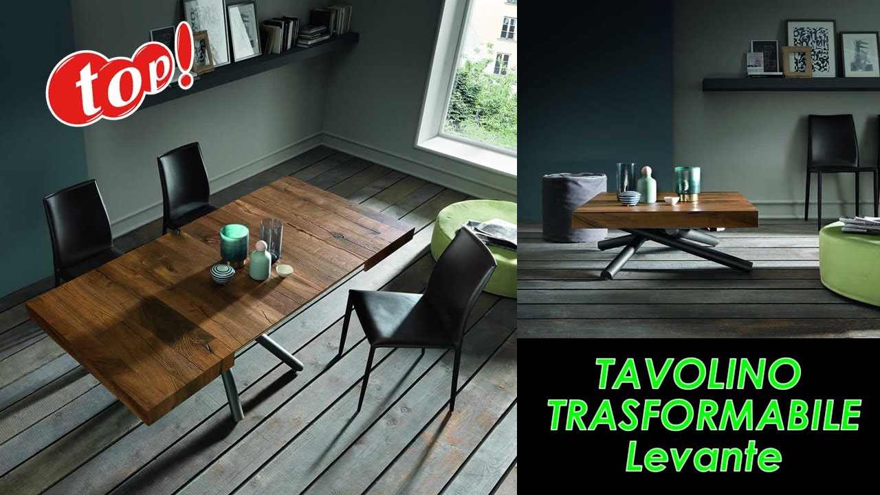 Il tavolino trasformabile Levante risolve i problemi di spazio