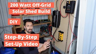 SIMPLE Off-Grid Solar Shed Set-up | 2,000 Watt Inverter, 200 Watts of Solar | Step-by-Step Guide