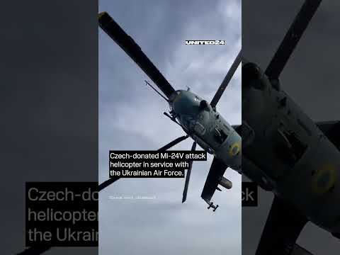 Czech-donated Mi-24V attack helicopter in service with' the Ukrainian Air Force #warinukraine