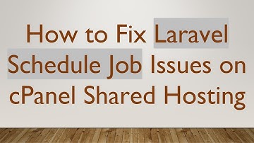 How to Fix Laravel Schedule Job Issues on cPanel Shared Hosting