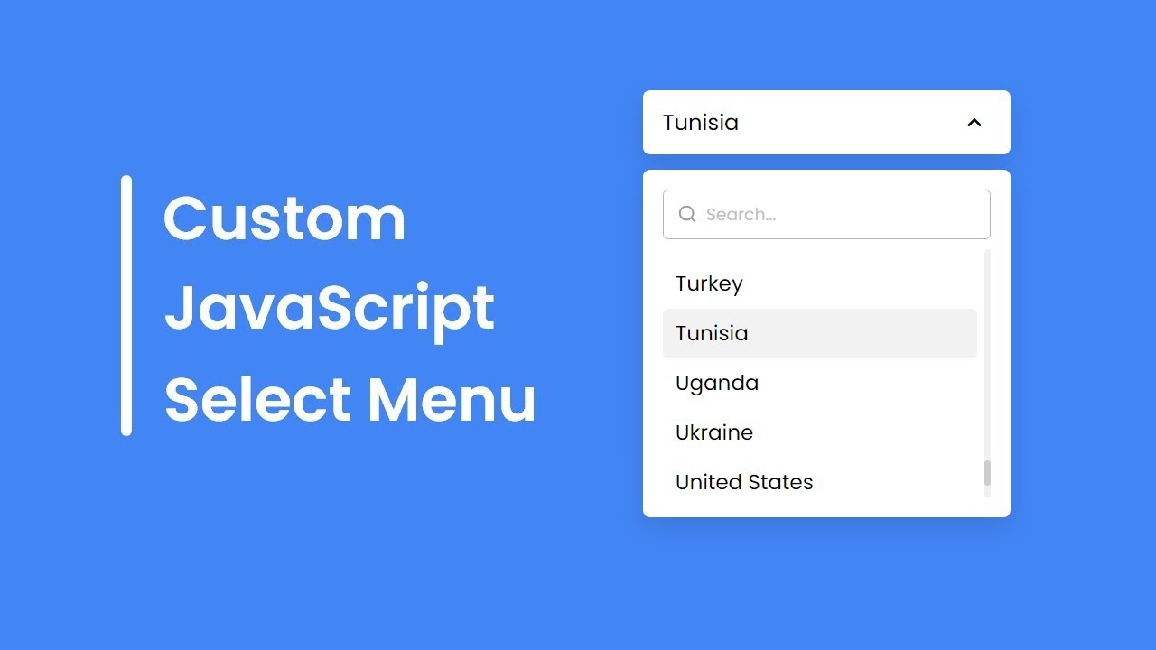 Custom JavaScript Select Menu - YouTube