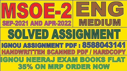 MSOE-02 ENGLISH MEDIUM SOLVED ASSIGNMENT 2021-22 | FOR PDF WHATSAPP ON 8588043141