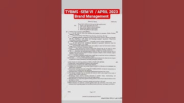 TYBMS SEM VI-  APRIL 2023- BRAND MANAGEMENT - University question paper - Dr.Mihir Shah #bms