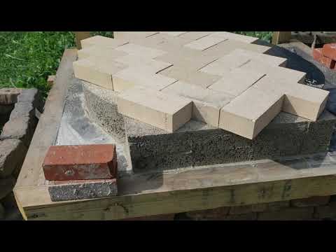 How to lay a firebrick Oven Floor - "The Herringbone Pattern"