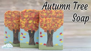 Celebrity Cold process soap making tutorial. Autumn (Fall) Tree soap Profile