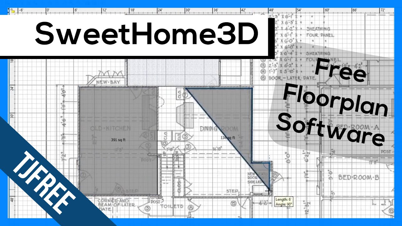 Sweethome3d Free Floorplan Drawing Software Youtube