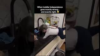 When toddler independence goes exactly wrong…and exactly right. 😂