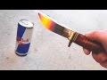 1000 DEGREE KNIFE VS REDBULL! (EXPLODES)