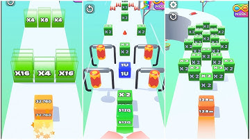 Jelly Run 2048 ULTIMATE Gameplay | 3 Shape Play Showdown! | 2B vs 256f vs 256o Race