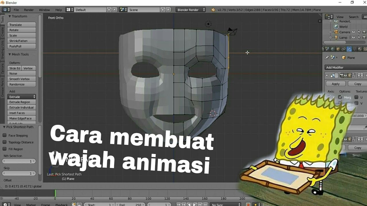 Cara membuat wajah di blender 