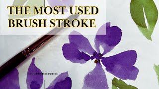 EASY Watercolor Wild Violets- The Key Brush Stroke