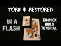 visual Torn and Restored card trick. Gimmick build TUTORIAL