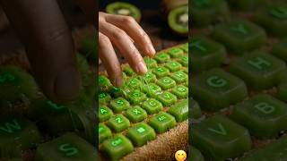 Typing on a kiwi keyboard feels illegally satisfying 🥝⌨️ #asmr #satisfying #kiwi #keyboard #fyp #yt