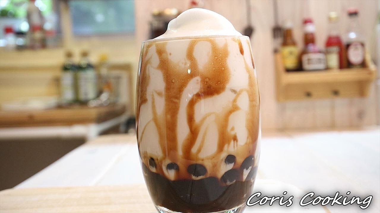 おうちカフェ 黒糖タピオカミルクラテの作り方 How To Make Brown Sugar Tapioca Milk Latte Coris Cooking Youtube
