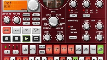Korg iElectribe red on iPad Jam before work