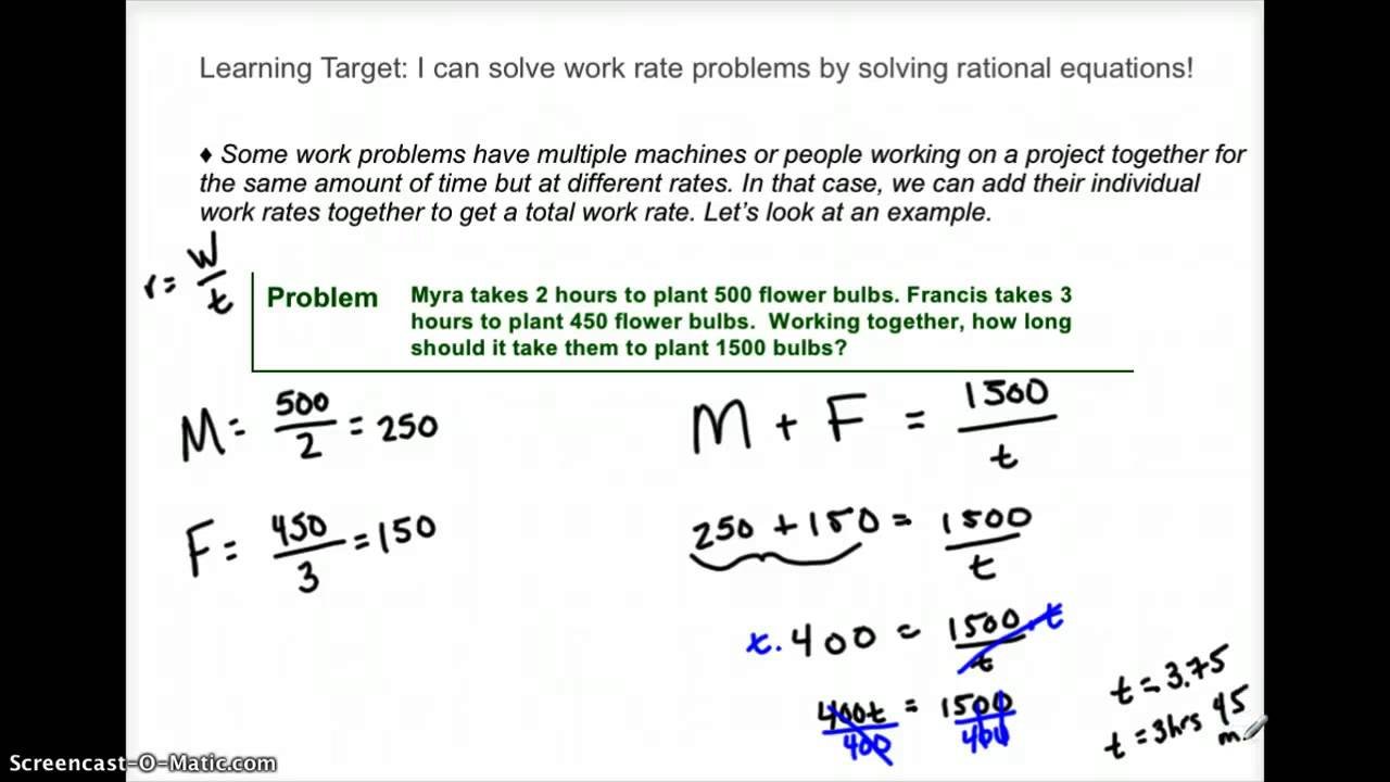 rate of work problem solving